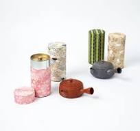 Japanese Mt Fuji Washi Paper Double-Lid Tea Canister