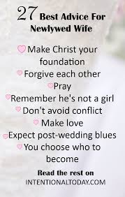 Marriage advice quotes for newlyweds. 27 Best Tips And Advice For Newlywed Wives Advice For Newlyweds Marriage Advice Quotes Funny Marriage Advice