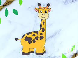 Drawing giraffe drawing giraffe drawing a symbol icon animal cartoon background sketch decoration element wild colorful nature. Free Printable Giraffe Craft Template Simple Mom Project