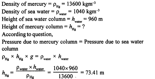 Image result for at sea level atmospheric pressure is 76 cm of hg. Calculate the vertical height of the air column"