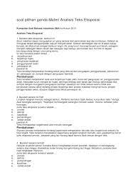 Berikut adalah contoh soal teks eksplanasi yang disusun berdasarkan hots atau higher order thinking skill yang merupakan salah satu syarat penting dalam menyusun soal pada kurikulum 2013. Soal Pilihan Ganda Materi Analisis Teks Eksposisi Pdf