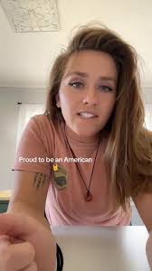 Young woman: "I feel like this isn't said enough, but I'm so proud to be an  American for so many different reasons. And as an American, I travel quite  a bit, okay?