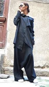 New Collection Loose Linen Black Harem Pants Extravagant Etsy Black Harem Pants Drop Crotch Black Pants Fashion