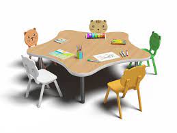 Children set chair and table baby kangaroo dark color chair and table for kids. 3d Model Chairs Table Set Kids Turbosquid 1535074
