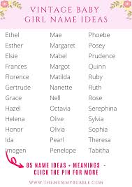 This is a list of english names for females that are girls and women. Pretty Old Fashioned Baby Girl Names The Mummy Bubble