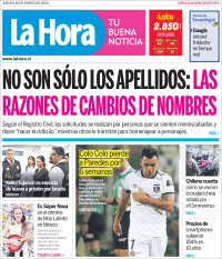 ↑ 06:57 ↓ 18:33 (11h 37m) más información Newspaper La Hora Chile Newspapers In Chile Thursday S Edition January 30 Of 2020 Kiosko Net