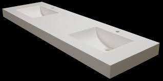 After deciding to move forward with an estimate we paid $30 for a lowe's contractor to measure the space. This Corian Glacier White Vanity Top Was Custom Made With Matching Thermoformed Rectangular Sinks And 3 Thi Bathroom Top Bathroom Vanity Tops Rectangular Sink