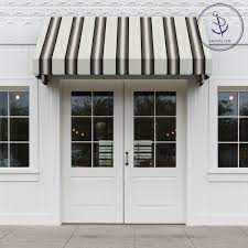 Sunbrella Awning Stripe 4799 0000 Grey Black White 46 Fabric Sunbrella Awning Awning Over Door House Awnings