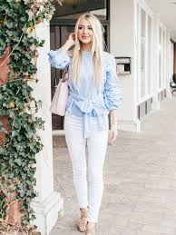 All Ruffle Up Tie Front Blouse In Light Blue Fashionable Work Outfit Blue Top Outfit Light Blue Blouse Outfit