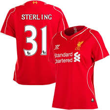 Shop for official liverpool jerseys, hoodies and liverpool apparel at fansedge. Women S 31 Raheem Sterling Liverpool Fc Jersey 14 15 England Football Club Warrior Replica Red Home