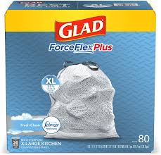 Take this number and divide by 2. Amazon Com Glad Forceflexplus Xl X Large Kitchen Drawstring Trash Bags 20 Gallon Grey Trash Bag Fresh Clean With Febreze Freshness 80 Count Package May Vary Health Personal Care