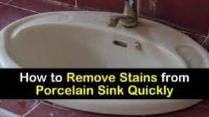 All you need is a little water and a pumice stone to remove the stubborn stains. 4 Incredible Ways To Remove Stains From A Porcelain Sink