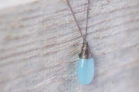 Handmade 925 sterling silver blue jade florence cathedral silver pendants. Sky Blue Jade Necklace Drop Jade Pendant Necklace Summer Etsy