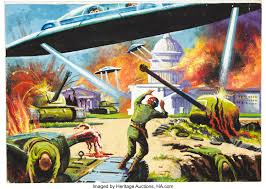 9.0 (2 votes) click here to rate. Norman Saunders Mars Attacks Card 5 Washington In Flames Lot 93223 Heritage Auctions