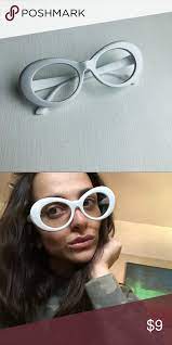 Clout Goggles Kurt Cobain Glasses Or Clout Goggles Round Oval Glasses Supreme Style White Frame Clear Tra Uv Sunglasses Sunglasses Vintage Oval Glasses