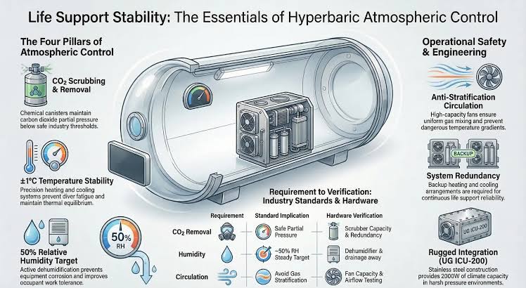 Hyperbaric life-support systems require precise atmospheric control, AI generated
