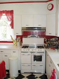 Maybe you would like to learn more about one of these? David Creates A Sunny Red And White Vintage Kitchen For His 1930 Dutch Colonial House Red And White Kitchen Retro Kitchen Vintage Kitchen