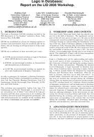 A short account of techniques for assisting users in mastering big data. Logic In Databases Report On The Lid 2008 Workshop Acm Sigmod Record Vol 38 No 3