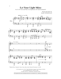 Let Your Light Shine Sheet Music Mary Mcdonald Sab Choir