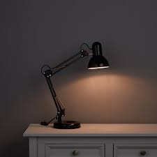 Anglepoise 1227 early original black desk top lamp with shade rolled outwards. Matt Black Led Desk Lamp Diy At B Q