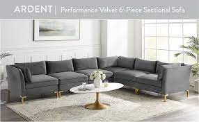 About 53% of these are living room sofas. Amazon Com Modway Ardent 6 Piece Performance Velvet Sectional Sofa Gray Furniture Decor