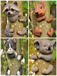 Novelty Resin Garden Animals Tree Peeker Garden Ornaments Fence Shed Decoration Animal Garden Ornaments Garden Ornaments Tree Hugger
