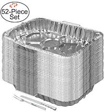 Tiger Chef 50 Pack Disposable Durable Aluminum Large Rectangle Turkey Roasting Pan With Handle Rack Includes Stain Roasting Pan Turkey Roasting Pan Stainless