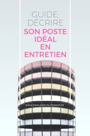 Comment Decrire Son Poste Ideal En Entretien Emploi Recrutement Entretien Emploi Entretien Embauche
