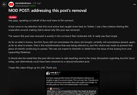 KEEM 🍿 on X: Mods @ rYouTubeDrama make up more nonsense to defend their  actions of removing a factual post about Kris Tyson!  t.cooh3t4APzkA  X
