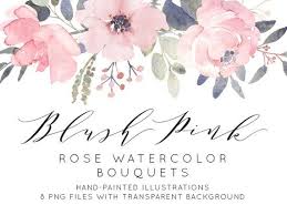 Blush Pink Roses Watercolor Clipart Dusty Pink Flowers Etsy Watercolor Rose Blush Pink Rose Blush Rose Bouquet
