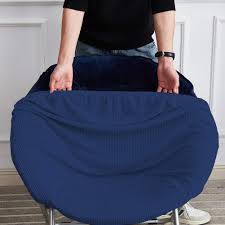 Product titleurban shop kids micromink saucer chair, available in multiple colors. Buy Zc Mall Saucer Chair Slipcover Moon Chair Cover Stretch Checks Spandex Jacquard Fabric Saucer Chair Slipcover Saucer Chair Navy Blue Online At Low Prices In India Amazon In