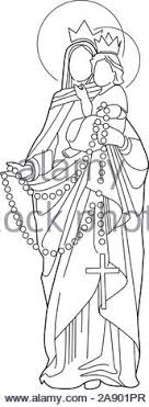 Imágenes y dibujos para aprender y jugar. Ilustracion Vectorial O Un Dibujo De La Virgen Del Rosario Virgen Maria Imagen Vector De Stock Alamy