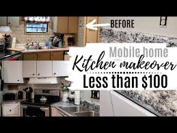 When remodeling or installing a kitchen in a mobile home, cabinets are a very big deal. Kitchen Makeover On A Budget Less Than 100 Mobile Home Kitchen Makeover Modern Farmhouse Style Youtube