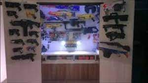 Nerf gun storage we made this nerf gun cabinet with 2 ikea besta shelf frames. Cupboard O Nerf Youtube