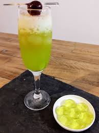Midori Sour with edible pods (reverse spherification) : r/cocktails