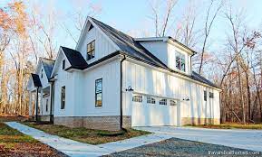 This farmhouse house plan has 4 bedrooms, 3 bathrooms, and a 4 car front entry garage. What Are The Benefits Of A Side Load Garage Travars Built Homes