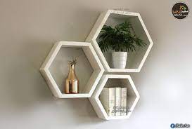 ارفف مودرن على شكل سداسى 3 قطع سفير آرت shelves decor decor design