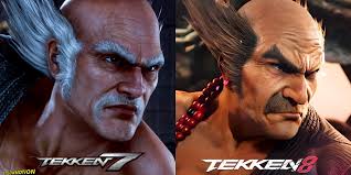 My Tekken 8 character select concept. When you pick a character the chains  would break. Ended up looking a bit like SF6. The bottom row with the blue  background is DLC. Heihachi