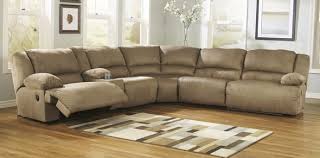 Ashley Furniture 57802 40 46 77 19 57 41 6 Pc Hogan Ii Collection Mocha Colored Fabric Sectional Sofa With Recliners Fabric Sectional Sofas Sectional Sofa With Recliner Leather Sectional Sofas
