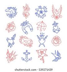 Making a tattoo is a very responsible decision in the life of those that want to have it. Doodle Icon Traditional Tattoo Flash Set Stock Vector Royalty Free 539271439