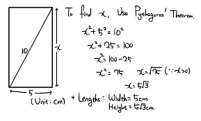 See how to translate a word problem into an equation, solve to find the answer, and check your found answer all in this tutorial. How Do You Find The Length Of A Rectangle Whose Diagonal Has A Length Of 10 Cm And Whose Width Is 5 Cm Socratic