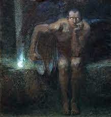 I am in love with the painting of lucifer crying, it portrays so much emotion and possesses something that really resonates with me. Lucifer Painting That Might Have Inspired Statue With Wings In The Blood Sweat And Tears Army S Amino