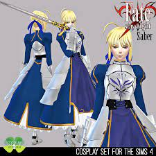 sims 4 cc fate stay night saber set simfileshare sims 4 sims saber cosplay