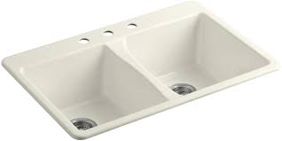 Kohler kitchen sinks cast iron top mount. Kohler K 5873 3 Deerfield 33 Double Basin Top Mount Enameled Cast Iron Kitchen Sink Off Walmart Com Walmart Com