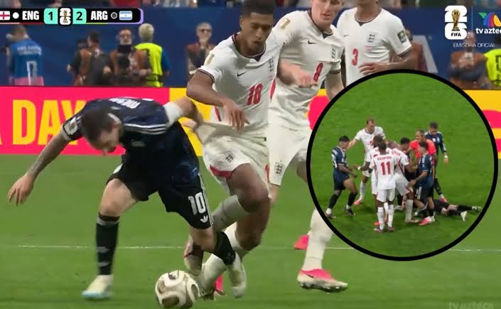 Duelazo entre Messi y Bellingham: se arma la trifulca en el último minuto  del Inglaterra vs Argentina