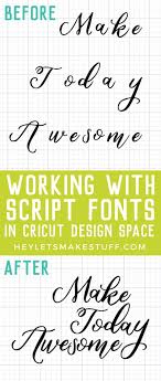 This article contains handbooks for our cricut cartridges and their direct design space link. Working With Script Fonts In Cricut Design Space Hey Let S Make Stuff