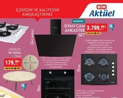 BİM aktüel ürünler kumtel siyah cam ankastre set