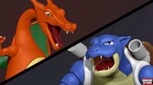 Charizard is a fire/flying type and venusaur is a grass/poison type while blastoise is a water type. Artstation Charizard Vs Blastoise Rene Saquic