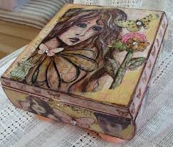 My Art Journal Strawberry Lemonade Punch Cigar Box Art Box Assemblage Altered Boxes