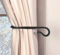 Wrought Iron Curtain Tiebacks Twisted Hook Pair Metal Curtain Tie Backs Curtain Tie Backs Curtains